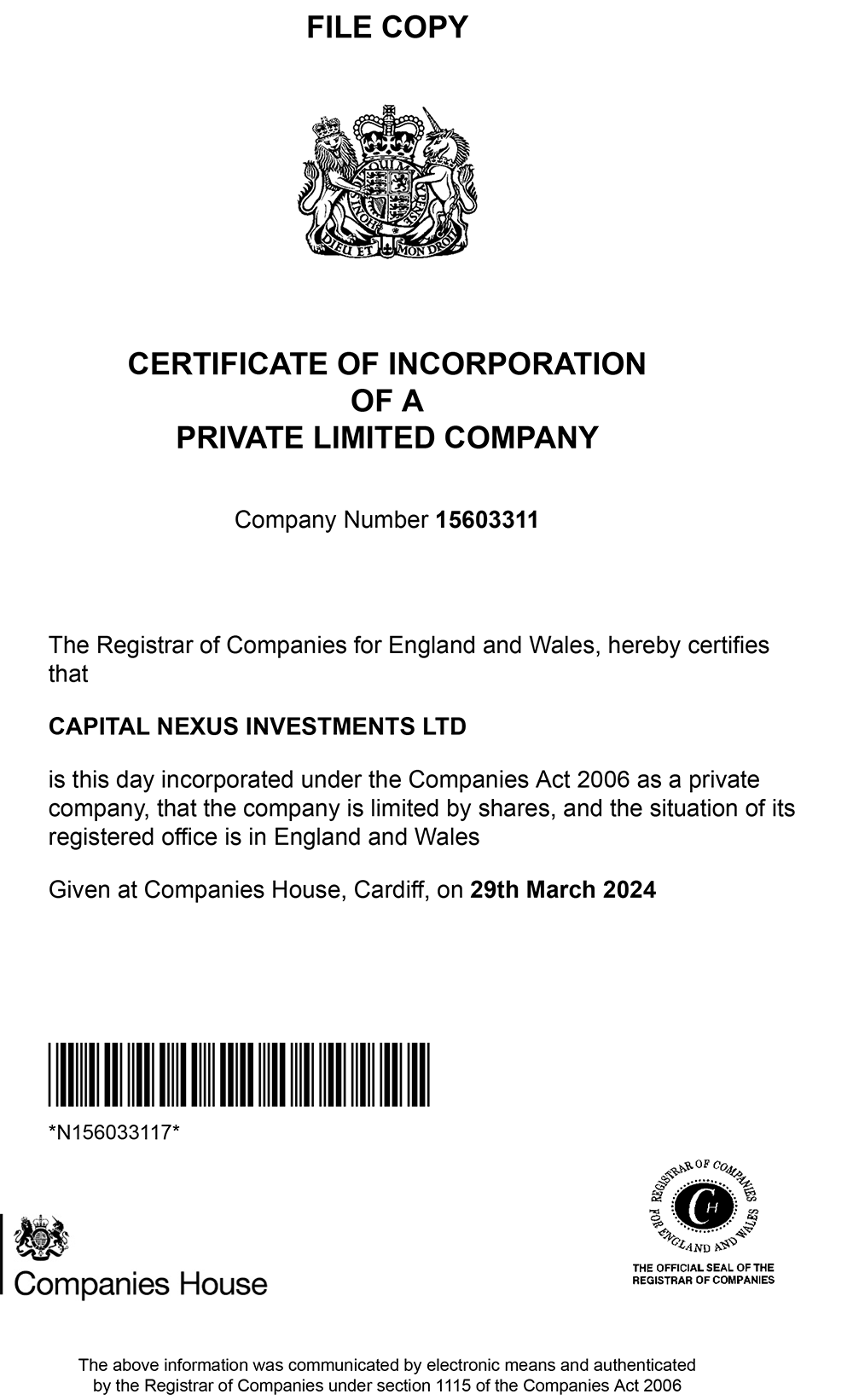Certificate